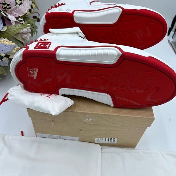 Men’s Christian Louboutin, Astroloubi leather sneakers, size 44 made in Italy - Picture 4 of 8